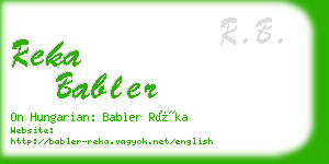 reka babler business card